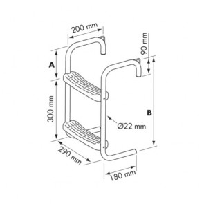 Plastimo zwemtrap RVS steiger/bijboot ophang 90mm