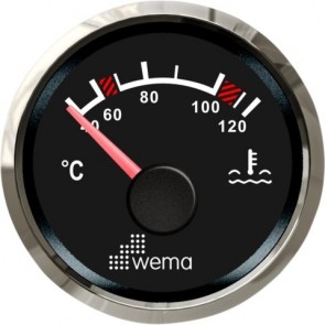 Wema Silver serie watertemperatuur meter NMEA2000 zwart