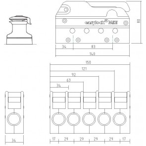 EasyLock Midi valstopper enkel - grijs