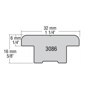 Harken BB 32mm T-rail Genua lei-oog met stopper GT326S