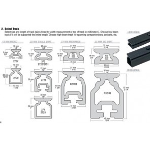 Harken Smallboat rail CB laag 60cm pinstop