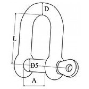 Talamex D-sluiting rvs captive pin 10mm