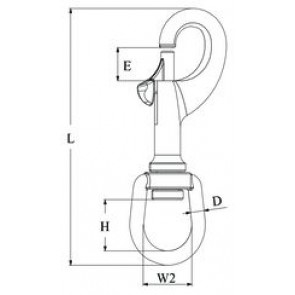 Talamex Musketonhaak met wartel rvs 90mm