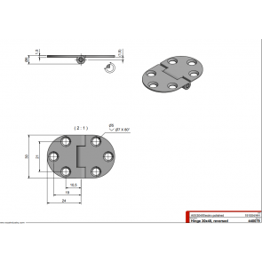 Roca vlakscharnier rond RVS 47 x 30 mm 440079