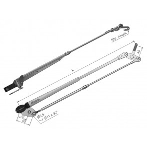 Roca Parallelarm W10/12 RVS electr. gepolijst 324-462mm