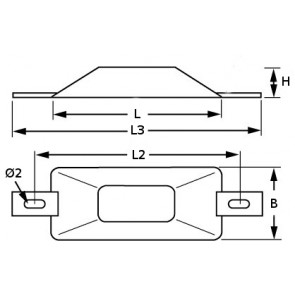 Romp anode aluminium – rechthoekig – 170mm