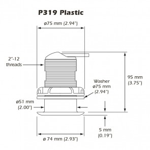 Airmar P319 200 KHZ Diepte Transducer T-Hull