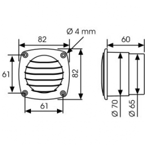 Plastimo ventilatierooster grijs 82x82